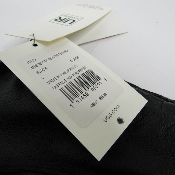 UGG Men's Metisse Tabbed Vent Tech Gloves Black L - Picture 4 of 5